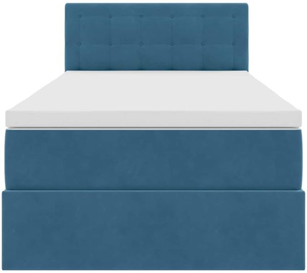 vidaXL LED-Speicherbett mit Matratze Dunkelblau 90 x 190 cm Samt 3371485 Bild 8