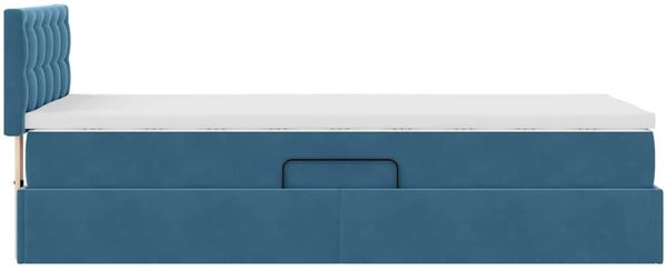 vidaXL LED-Speicherbett mit Matratze Dunkelblau 90 x 190 cm Samt 3371485 Bild 11