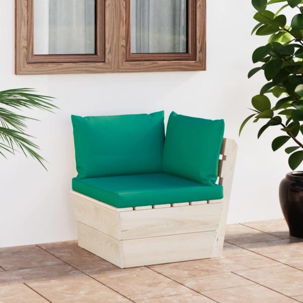 vidaXL Garten-Paletten-Ecksofa mit Kissen Imprägniertes Fichtenholz 3063353