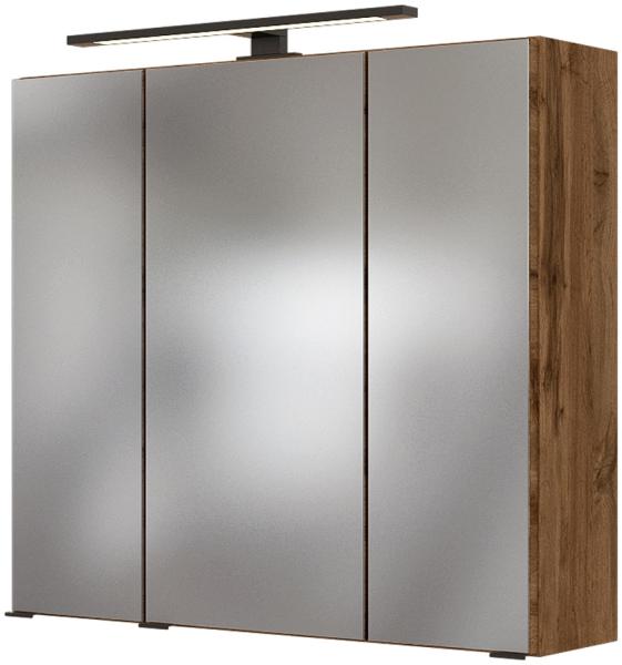 LED- Spiegelschrank 70 cm MANLY-03 Wotaneiche Nb. B/H/T: 70/64/20 cm