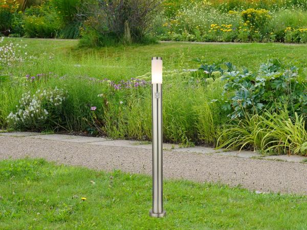 LED Wegeleuchte, aus Edelstahl Silber, mit Bewegungsmelder, Höhe 110cm