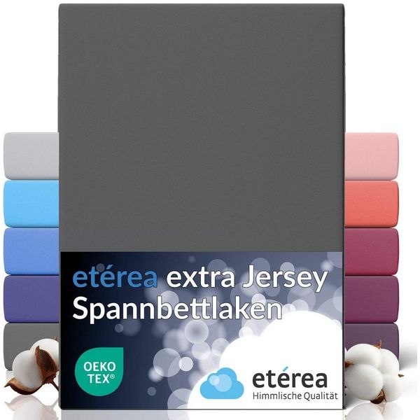 etérea Extra Jersey Spannbettlaken Anthrazit 90x200 - 100x220 cm