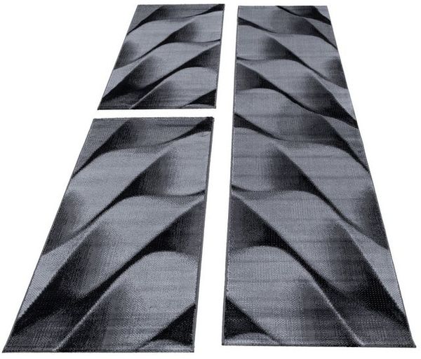 Carpettex Kurzflor-Bettumrandung Abstrakt Wellen Design, Höhe 12 mm, (Bett-Set, 3-tlg, Bettvorlage), Schlafzimmer Teppich Bettumrandung Läufer Set 3 teilig Bild 4