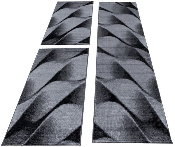 Carpettex Kurzflor-Bettumrandung Abstrakt Wellen Design, Höhe 12 mm, (Bett-Set, 3-tlg, Bettvorlage), Schlafzimmer Teppich Bettumrandung Läufer Set 3 teilig Bild 5