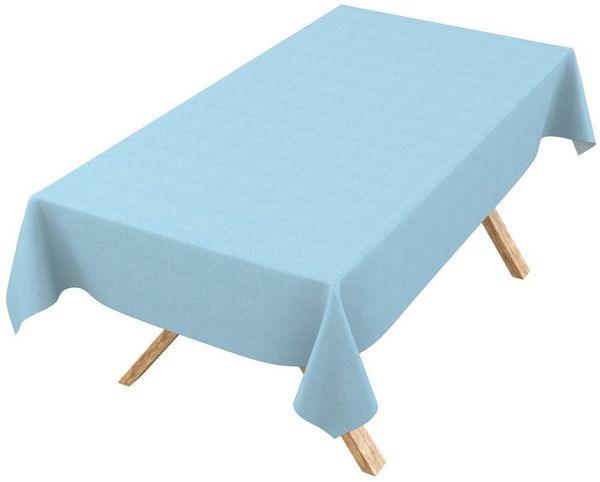 ANRO Tischdecke DanceDirty abwaschbar Leinenoptik wetterfest Falschuni Modern (Einzelstück 1-tlg, eine Tischdecke), Stofftischdecke schmutzabweisend 100x140cm Uni Hellblau