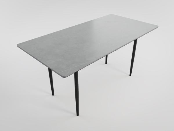 Esszimmertisch MARIA 160x80cm graue Keramikplatte mit nordic style Tischgestell : Grau