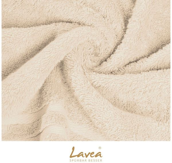 Lavea 4er Set Handtuch 50x100 cm, Frottierserie Elena, Creme Bild 4