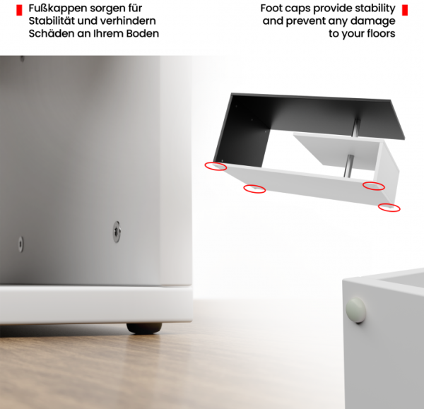 MIADOMODO® Couchtisch - 90x50 cm, mit Stauraum, Modern, Eckig, Asymmetrisch, Leicht, Lang, Niedrig, Weiß und Dunkelgrau - Wohnzimmertisch, Sofatisch, Kaffeetisch, Beistelltisch Bild 5