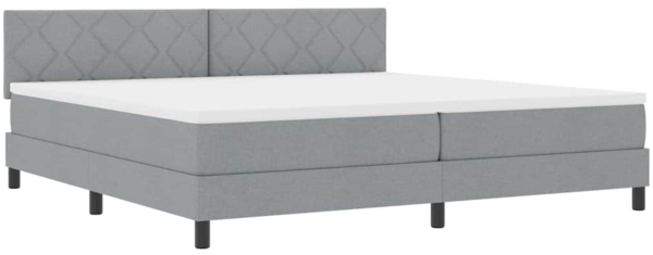 vidaXL Boxspringbett mit Matratze Hellgrau 200 x 200 cm Stoff 3338790 Bild 1