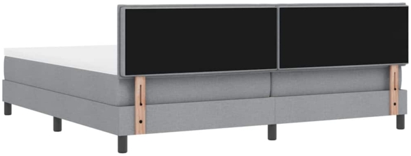 vidaXL Boxspringbett mit Matratze Hellgrau 200 x 200 cm Stoff 3338790 Bild 8