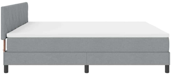 vidaXL Boxspringbett mit Matratze Hellgrau 200 x 200 cm Stoff 3338790 Bild 7