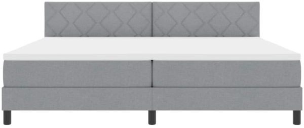 vidaXL Boxspringbett mit Matratze Hellgrau 200 x 200 cm Stoff 3338790 Bild 6