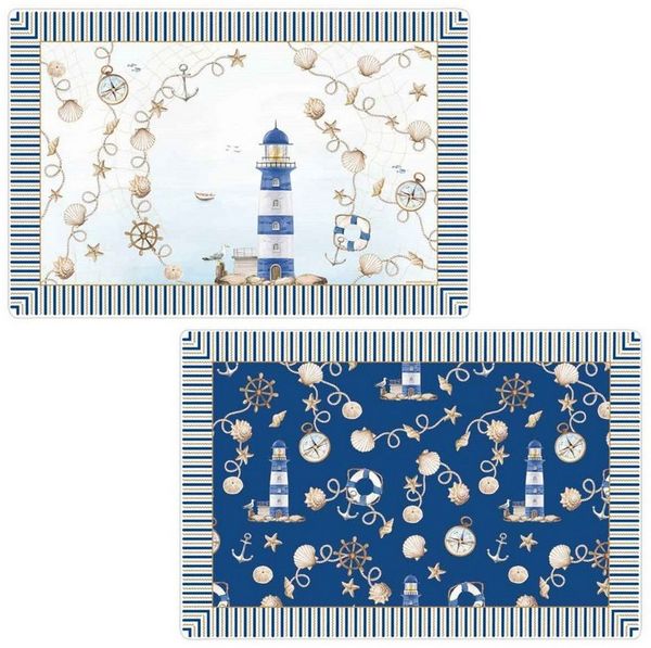 EasyLife Platzset Blue Lighthouse, Höhe: cm, Farbe: Mehrfarbig, Motiv: Leuchtturm