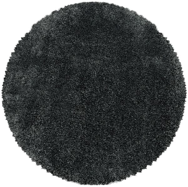 Hochflor Teppich Francesca rund - 200 cm Durchmesser - Grau