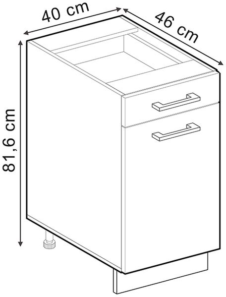 Küchenunterschrank R-Line Artisan-Eiche 40 cm ohne Arbeitsplatte Vicco Bild 3