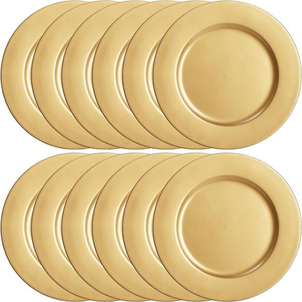 Goldene Platzteller 12 Stück 33CM Weihnachten Party Deko