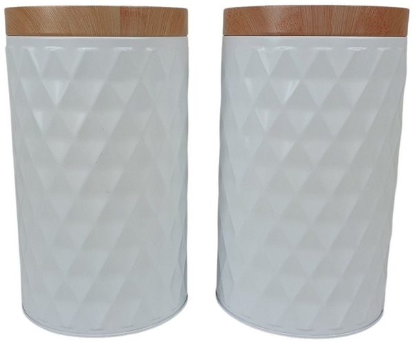 sesua Vorratsdose 2er Set Metall-Vorratsdosen Aufbewahrungsdosen Dose mit Deckel 19cm