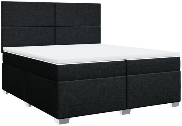 vidaXL Boxspringbett mit Matratze Schwarz 200x200 cm Stoff 3292890 Bild 3