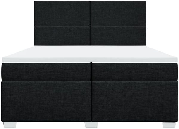 vidaXL Boxspringbett mit Matratze Schwarz 200x200 cm Stoff 3292890 Bild 6