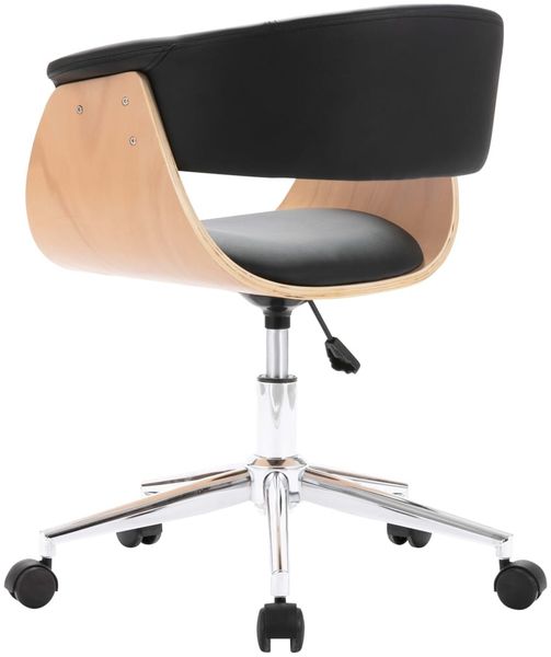 vidaXL Drehbarer Bürostuhl Schwarz Bugholz und Kunstleder [3054833] Bild 5