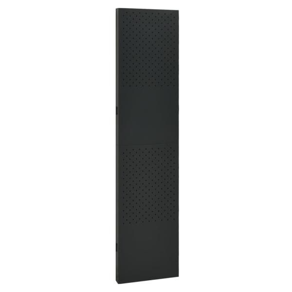 3-tlg. Raumteiler Schwarz 120x180 cm Stahl