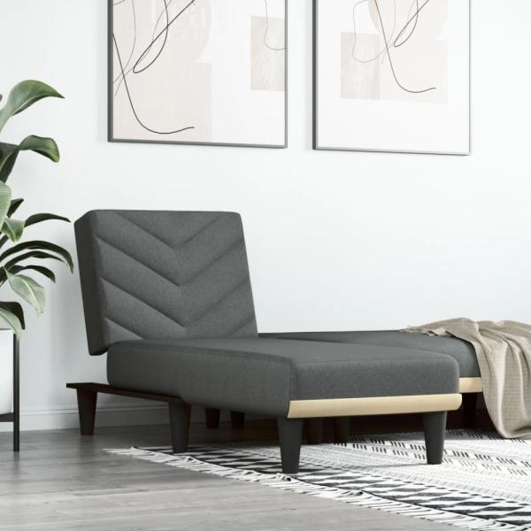 vidaXL Chaiselongue Dunkelgrau Stoff 352854