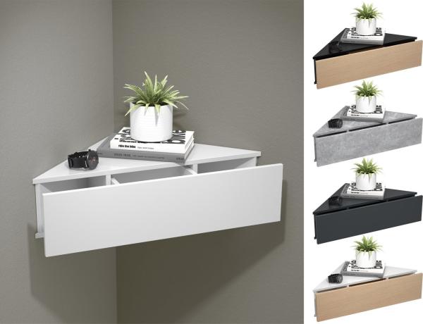 VCM Nachttisch Usal 918297 Schwarz / Honig-Eiche H. 15 x B. 60 x T. 43 cm