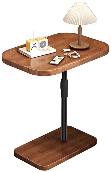 Moderner brauner Wohnzimmer-Beistelltisch mit Massivholzplatte und Metallbeinen – stilvolles und funktionales Wohnaccessoire,Braun,46 x 30 x 90 cm