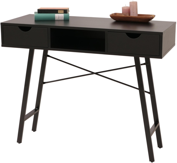 Konsolentisch HWC-E92 3D-Struktur 100x40 cm schwarz