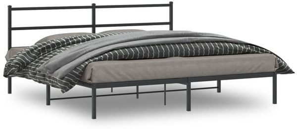 vidaXL Bettgestell mit Kopfteil Metall Schwarz 193x203 cm 355371