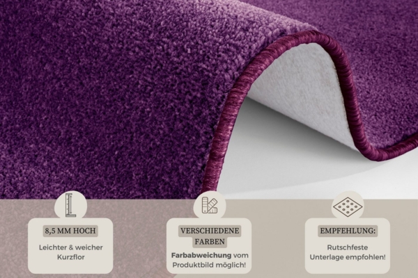 Bettumrandung Nasty Floor | Bettvorleger 3er Set - violett - 70x140/70x140/70x240 cm Bild 2