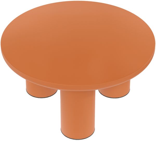 Merax Runder Couchtisch, Durchmesser 72,2 cm, Höhe 35,35 cm, lackierte MDF-Platte und PVC-Beine, Orange Bild 9