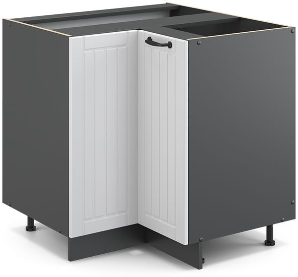 Eckunterschrank Fame-Line Weiß Landhaus 80.5 cm ohne Arbeitsplatte Vicco