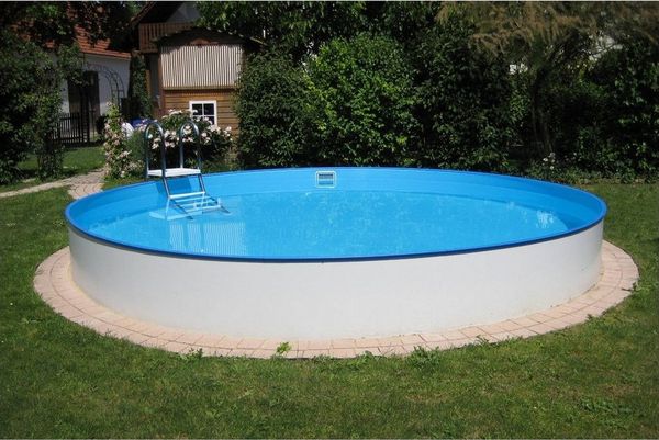 Planet Pool Rundpool Stahlwandpool rund Exklusiv 300x120 cm, Stahl 0,6 (Einzelbecken, 1-tlg), verzinkte Stahlwand