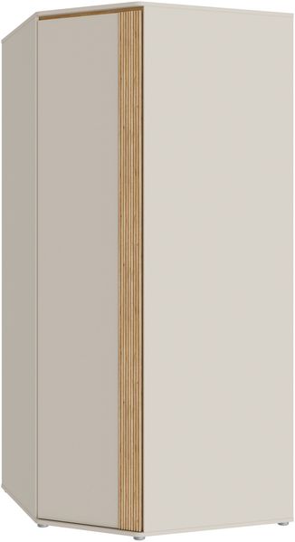 Forte WEXLIN Eckkleiderschrank 90 95, moderner Kleiderschrank mit Schranktür, Kinder- und Jugendzimmer, Kaschmir|Beige|Mauvella Eiche Holzdekor, 92,2 cm breit x 193,7 cm hoch x 92,2 cm tief Bild 3