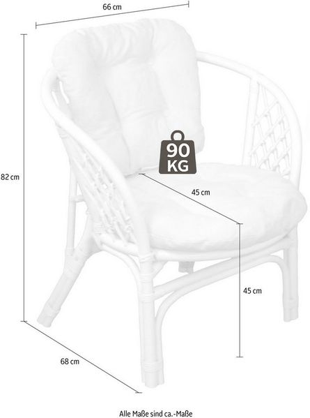 Home affaire Rattanstuhl Rattansessel (Set, 2 St)