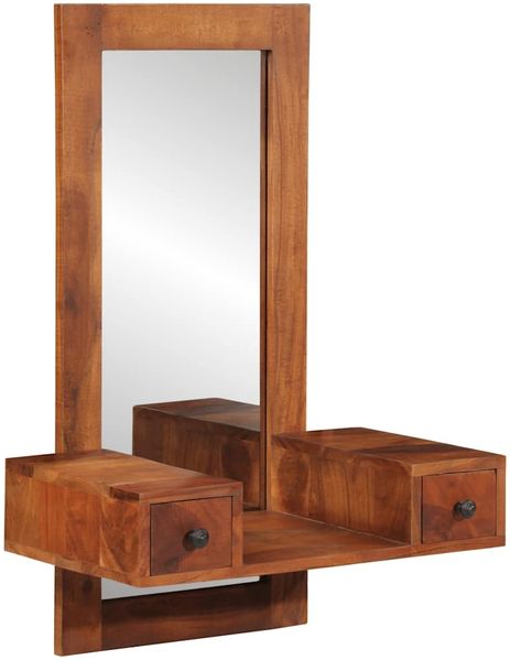 vidaXL Wandspiegel mit Schubladen 60x33x90 cm Massivholz Akazie 4102372