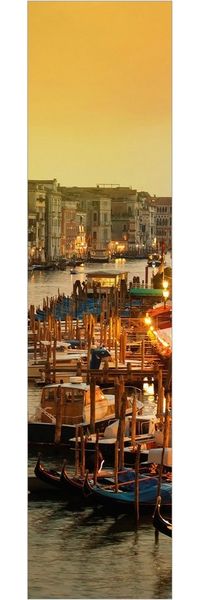 Bilderdepot24 Schiebegardine modern Flächenvorhang blickdicht Großer Kanal Venedig, (1 St), halbtransparent, Wohnzimmer große Flächengardine lichtdurchlässig für Klemm-System