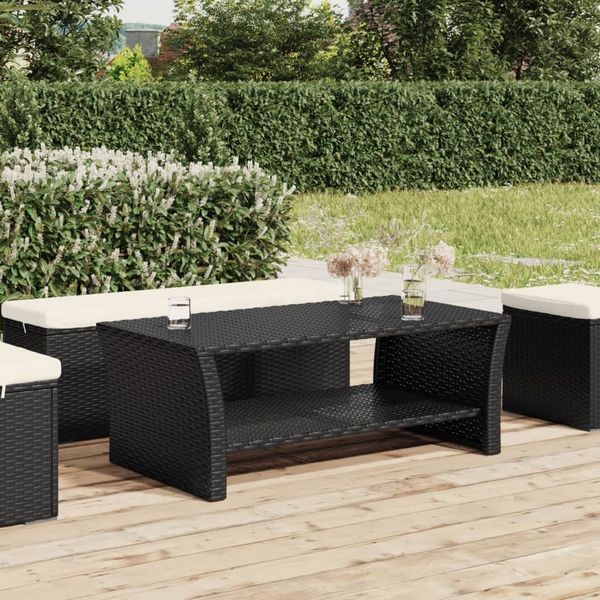 vidaXL Couchtisch Schwarz 100x50x40 cm Poly Rattan 319390