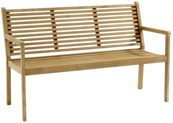 Gartenbank Canberra aus Teakholz, modern skandinavisch, natur, für 2–3 Personen, Brafab