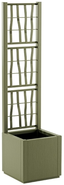 SPALIER "Ethica" in Struktur Optik schmale Version, Farbe: Olivgrün, Maße: 36x36x140 cm