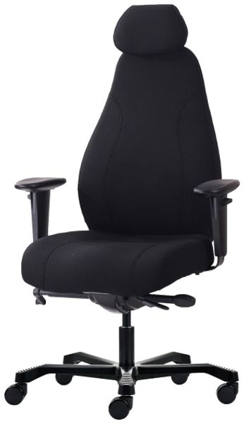 XL-Bürostuhl Duro schwarz mit hoher Rückenlehne Kopfstütze und Armlehnen