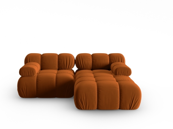 Micadoni Modulares Ecksofa Bellis 3-Sitzer Rechts Samt Bluvel Terrakotta
