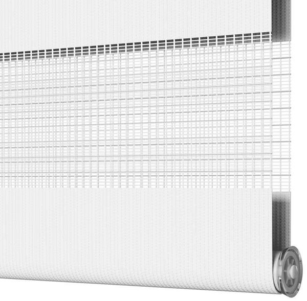 vidaXL Doppelrollo Weiß 125x200 cm Stoffbreite 120,9 cm Polyester 4014786 Bild 12