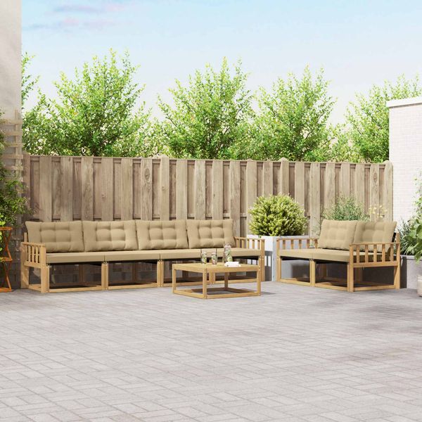 vidaXL Outdoor-Sofagarnitur 7 pcs Weiß und Beige 79 x 79 x 37 cm 3388443