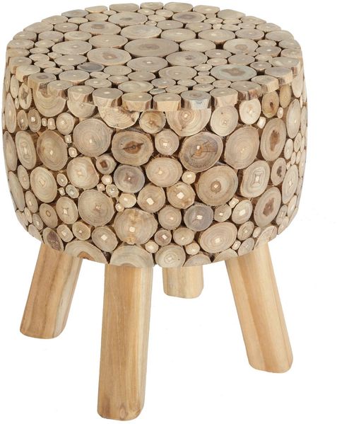 Teak Holz Hocker Samira