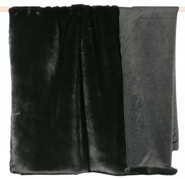 pad Decke Schaumwein Kunstpelz Schwarz (140x190 cm) 10079-U90-1419