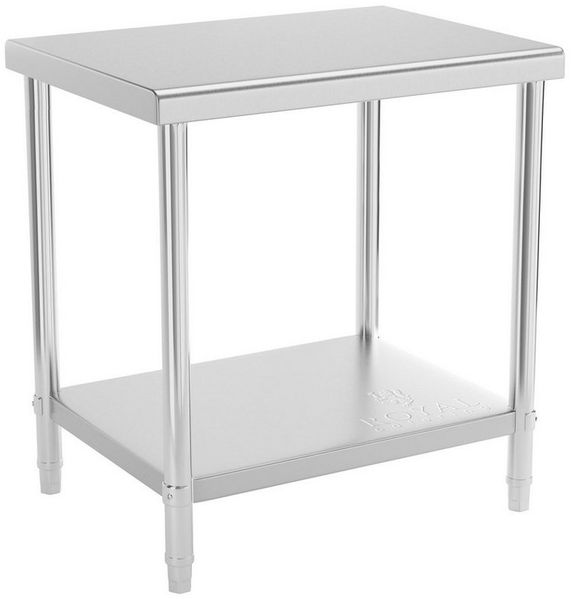 Royal Catering Arbeitstisch 80 x 60 cm Edelstahltisch Edelstahl Zerlegetisch Gastro 190 kg