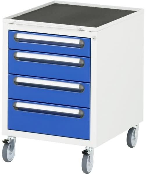 Rau Rollcontainer 480x600x690mm 4xSchublade lichtgrau/enzianblau