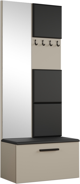 AX LIVING Kleiderschrank mit Spiegel Rosanno III 80,6cm Kaschmir JS100 Bild 1